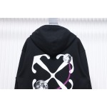 EM Sneakers Off-White Hoodie Black Moon Arrow Planet Print