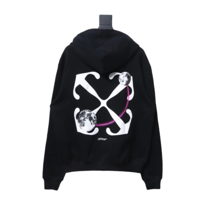 EM Sneakers Off-White Hoodie Black Moon Arrow Planet Print 02