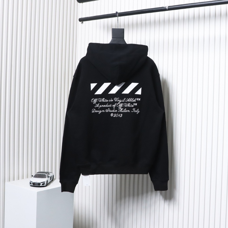 EM Sneakers Off-White Hoodie Black Number 23 Hoodie Slash Letter Print