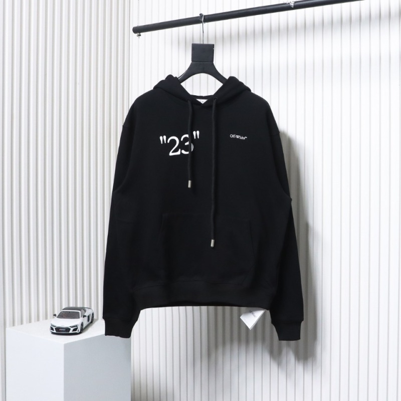 EM Sneakers Off-White Hoodie Black Number 23 Hoodie Slash Letter Print
