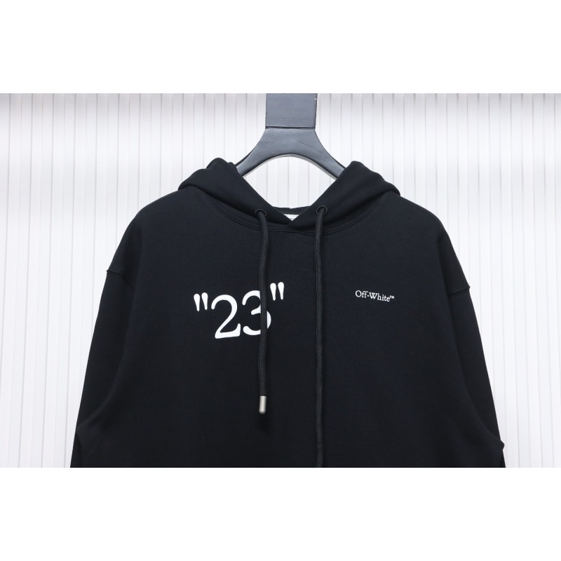 EM Sneakers Off-White Hoodie Black Number 23 Hoodie Slash Letter Print