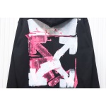 EM Sneakers Off-White Hoodie Black OW Acrylic Arrow Print