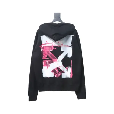 EM Sneakers Off-White Hoodie Black OW Acrylic Arrow Print 02