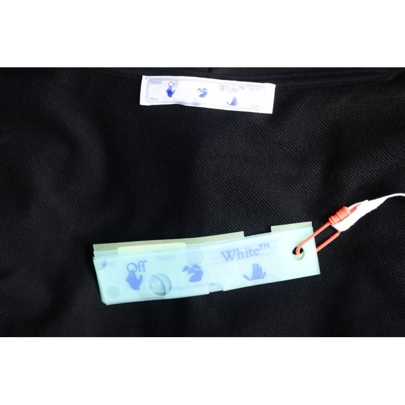 EM Sneakers Off-White Hoodie Black OW Acrylic Arrow Print