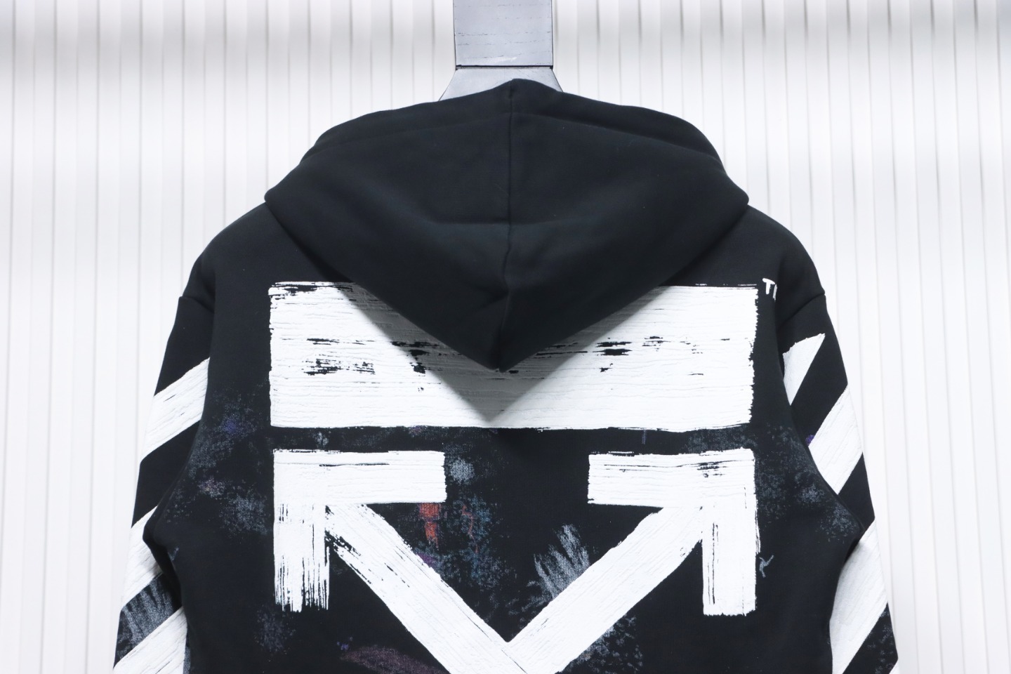 EM Sneakers Off-White Hoodie Black OW Starry Sky Fireworks Ink Print