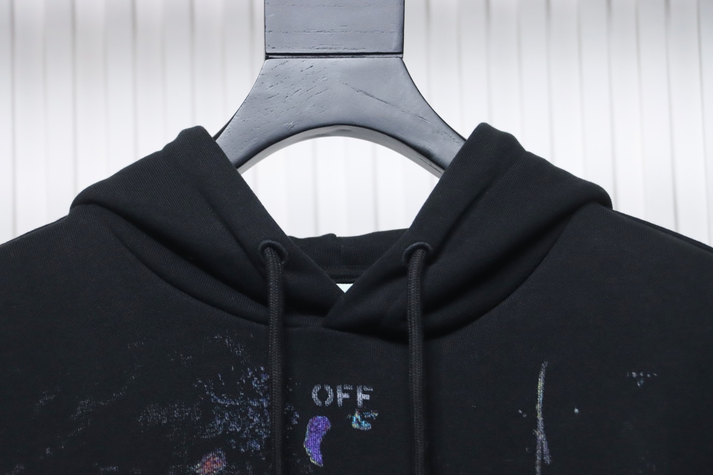 EM Sneakers Off-White Hoodie Black OW Starry Sky Fireworks Ink Print