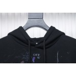 EM Sneakers Off-White Hoodie Black OW Starry Sky Fireworks Ink Print