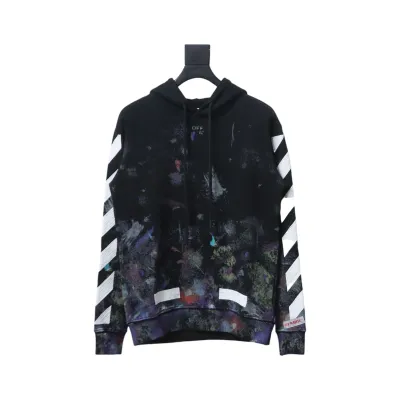 EM Sneakers Off-White Hoodie Black OW Starry Sky Fireworks Ink Print 01