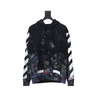 EM Sneakers Off-White Hoodie Black OW Starry Sky Fireworks Ink Print 01