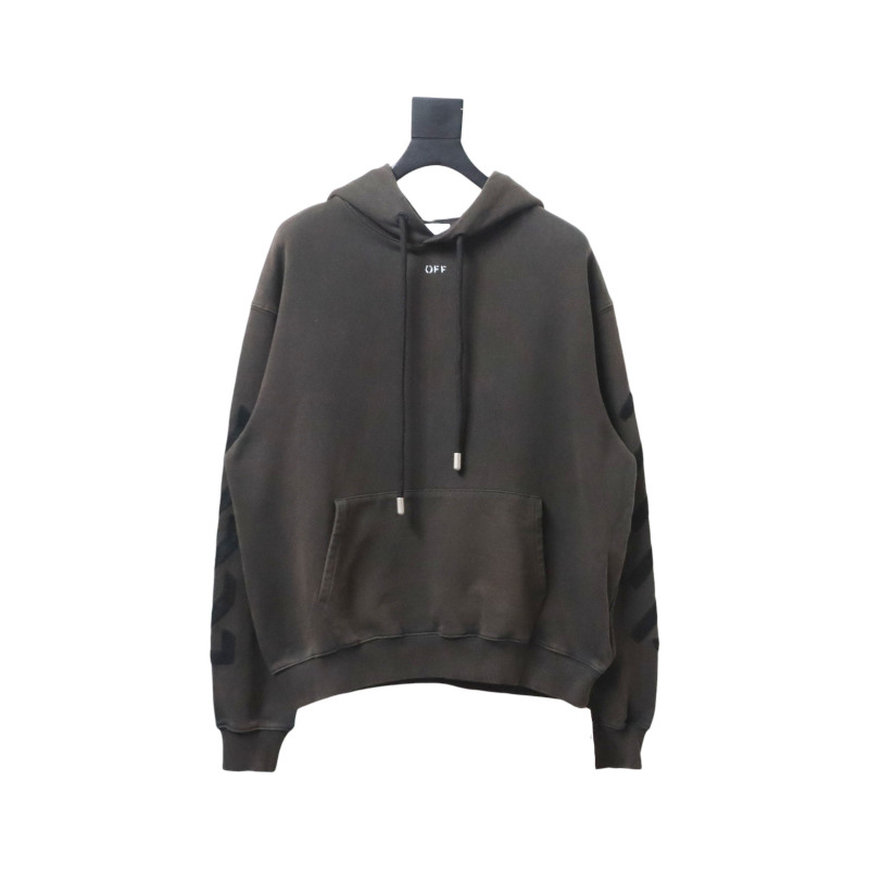 EM Sneakers Off-White Hoodie Brown OW Washed Old Man Print