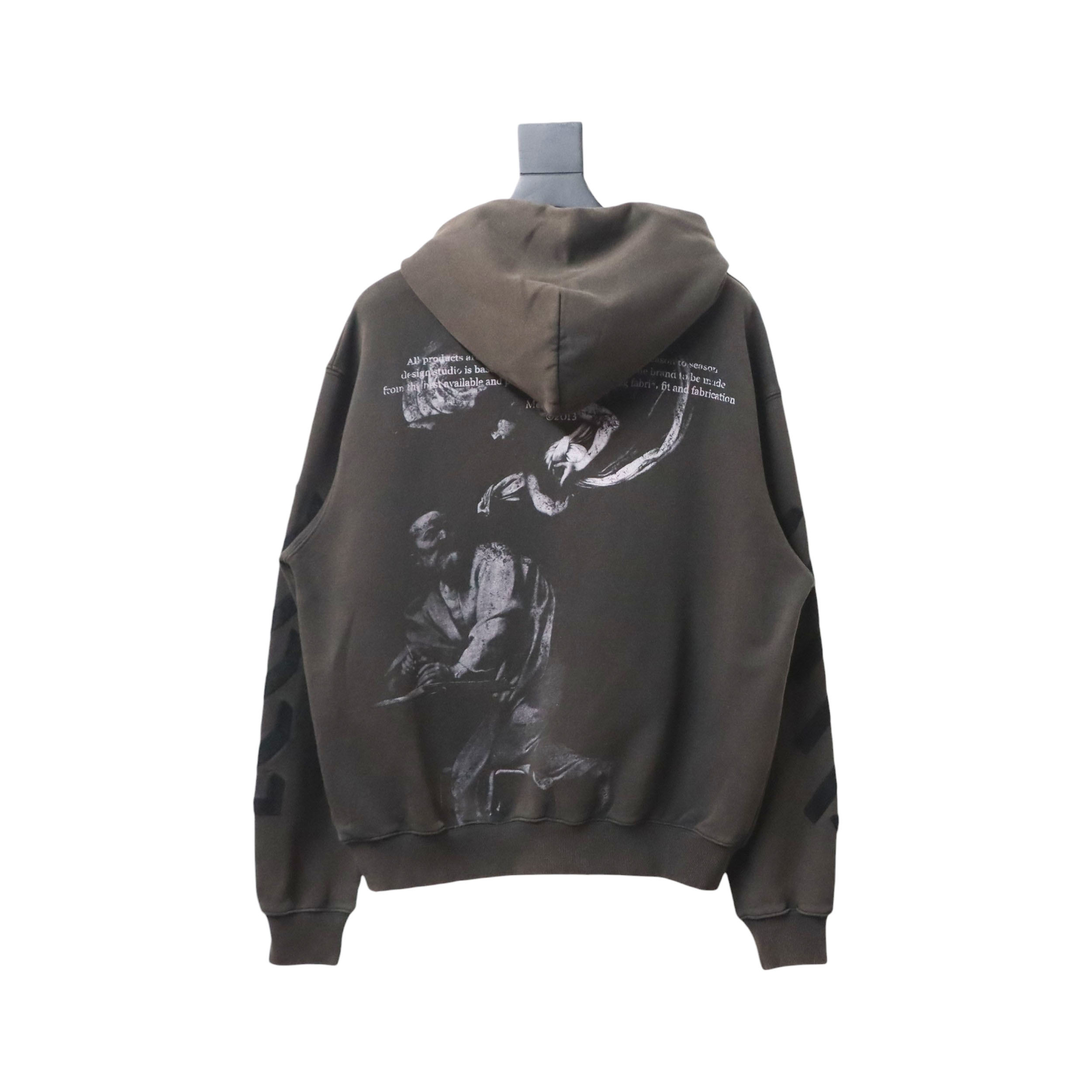 EM Sneakers Off-White Hoodie Brown OW Washed Old Man Print