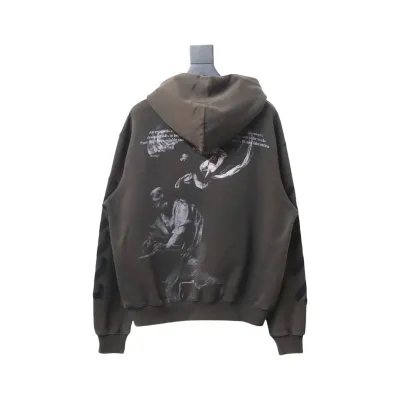 EM Sneakers Off-White Hoodie Brown OW Washed Old Man Print 02