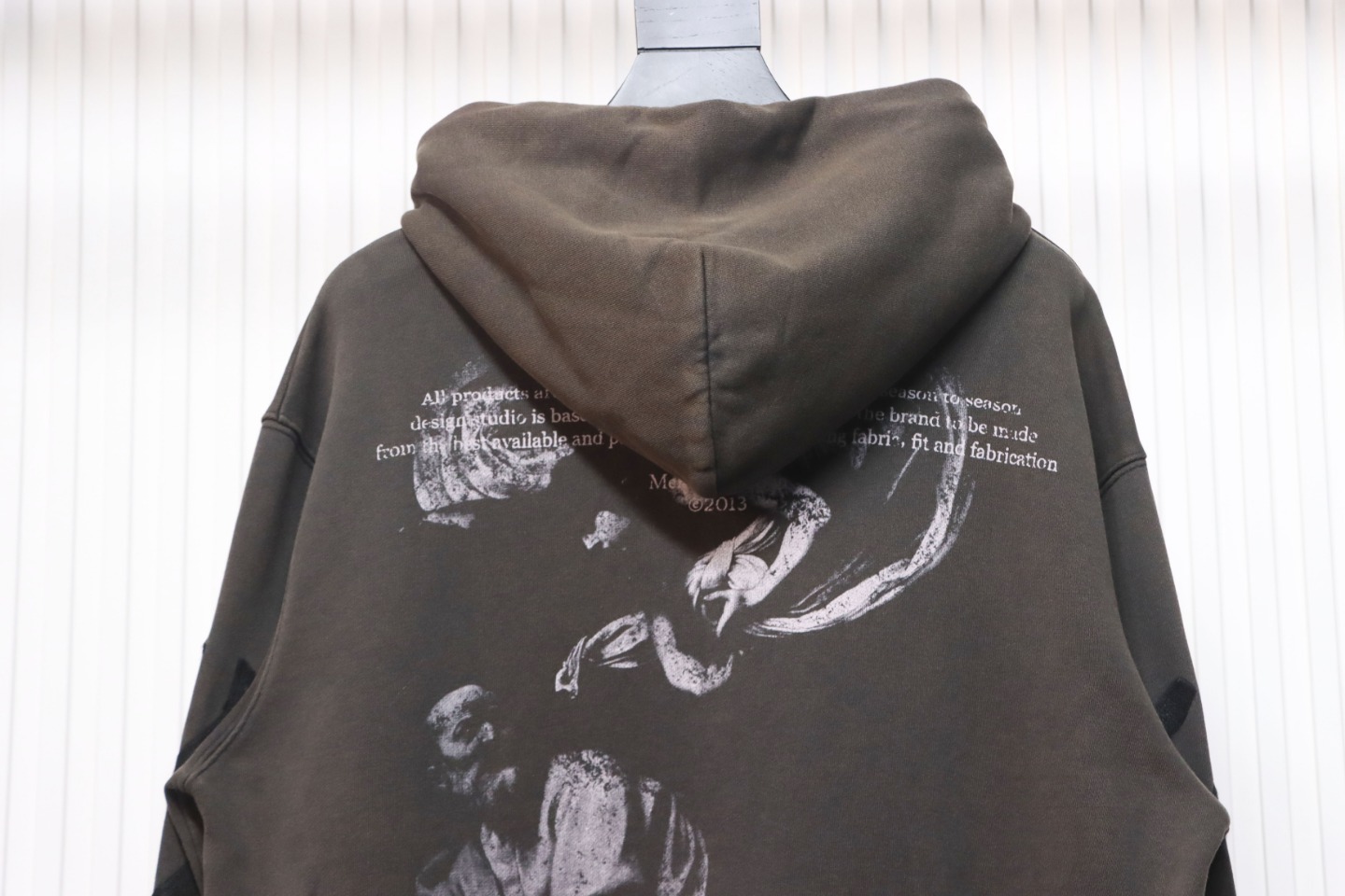 EM Sneakers Off-White Hoodie Brown OW Washed Old Man Print