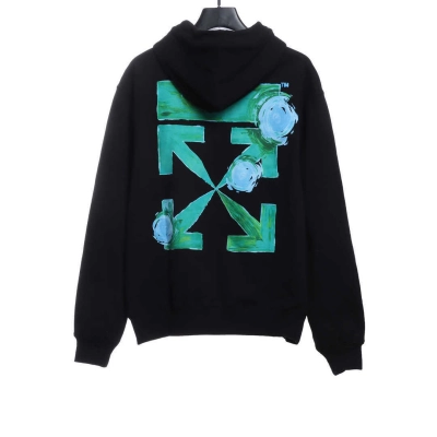 EM Sneakers Off-White Hoodie Eco Limited Edition Logo Green Arrow Black 02