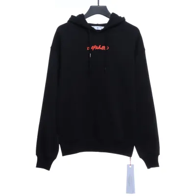 EM Sneakers Off-White Hoodie Eco Limited Edition Logo Red Arrow Black 01