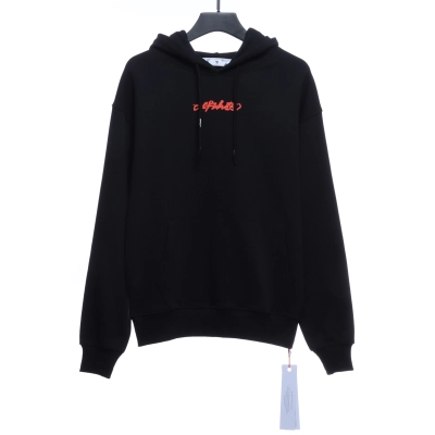 EM Sneakers Off-White Hoodie Eco Limited Edition Logo Red Arrow Black 01