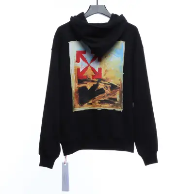 EM Sneakers Off-White Hoodie Eco Limited Edition Logo Red Arrow Black 02