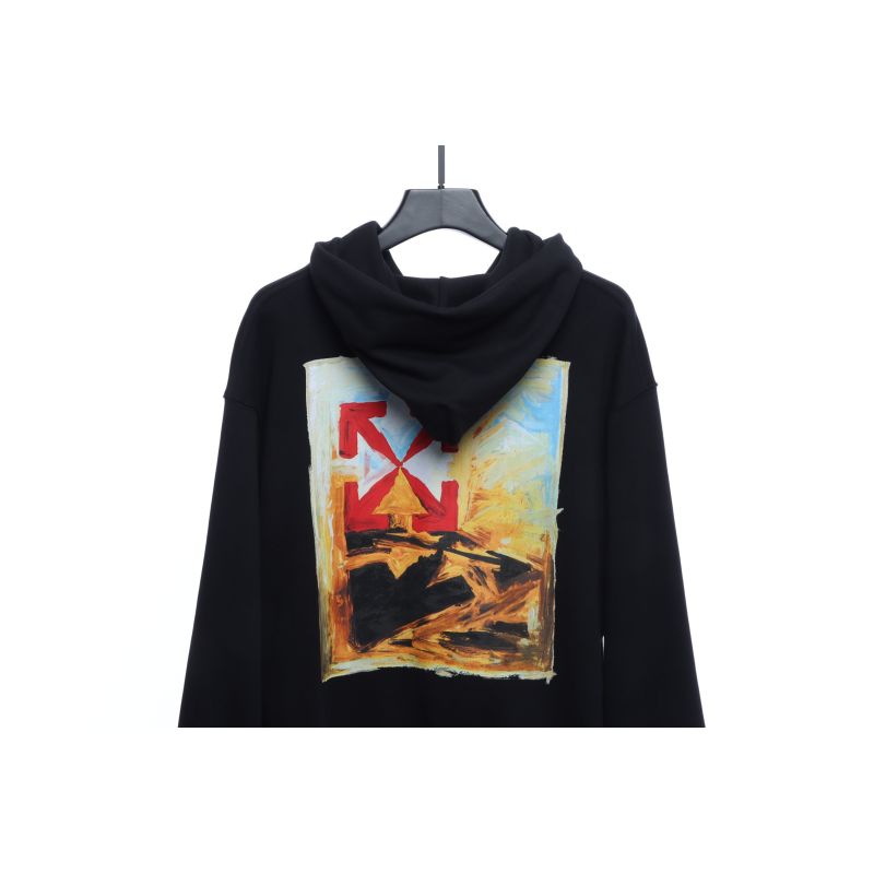 EM Sneakers Off-White Hoodie Eco Limited Edition Logo Red Arrow Black