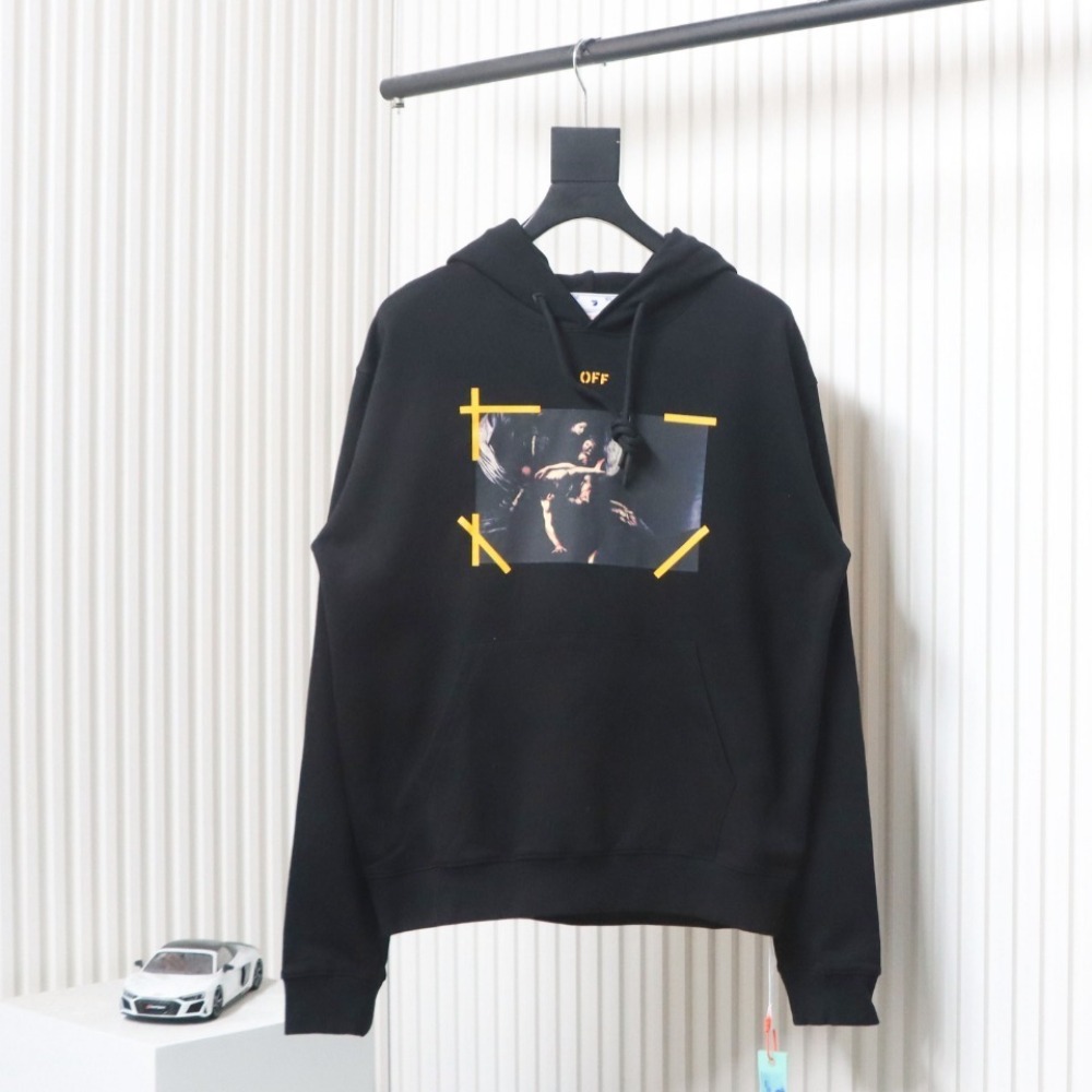 EM Sneakers Off-White Hoodie OW Religious Madonna Print Black