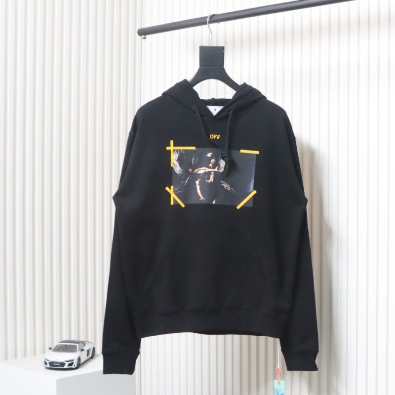 EM Sneakers Off-White Hoodie OW Religious Madonna Print Black