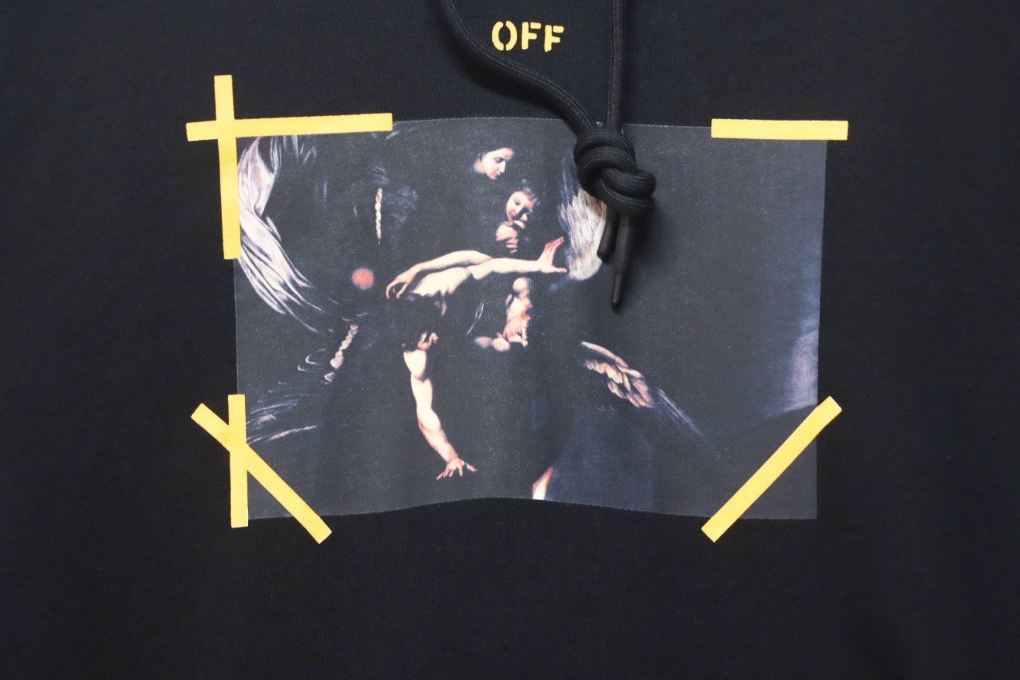 EM Sneakers Off-White Hoodie OW Religious Madonna Print Black