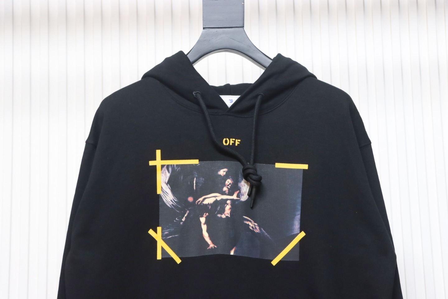 EM Sneakers Off-White Hoodie OW Religious Madonna Print Black