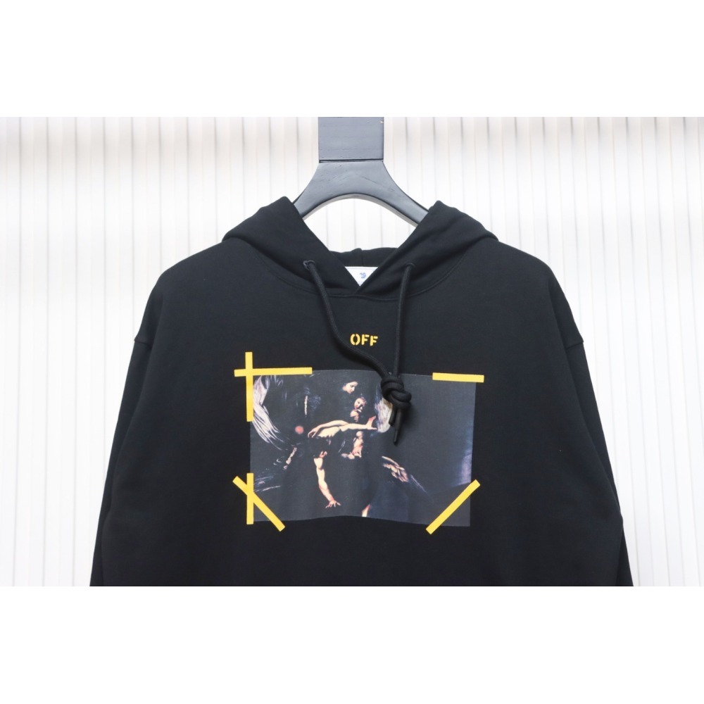 EM Sneakers Off-White Hoodie OW Religious Madonna Print Black