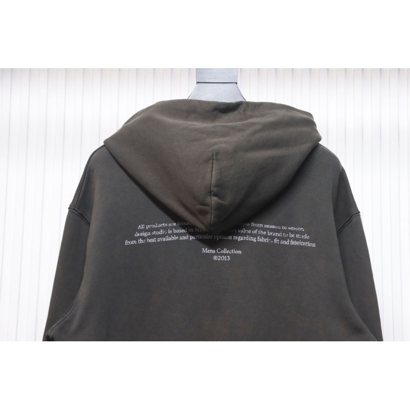 EM Sneakers Off-White Hoodie OW Washed Back Color Religious Dark Gray