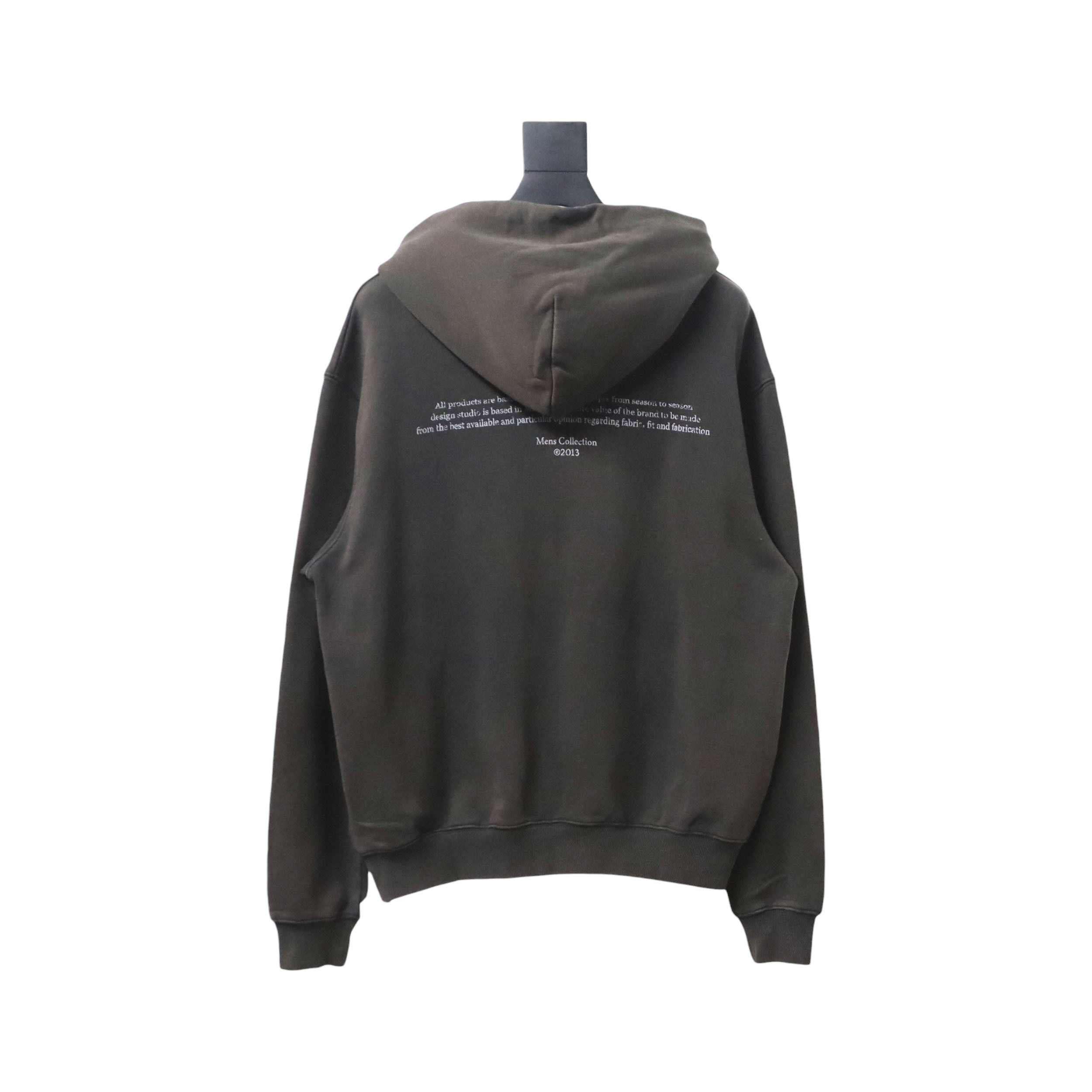 EM Sneakers Off-White Hoodie OW Washed Back Color Religious Dark Gray