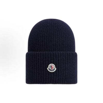 EM Sneakers Moncler Cashmere Blend Beanie Navy Blue 01