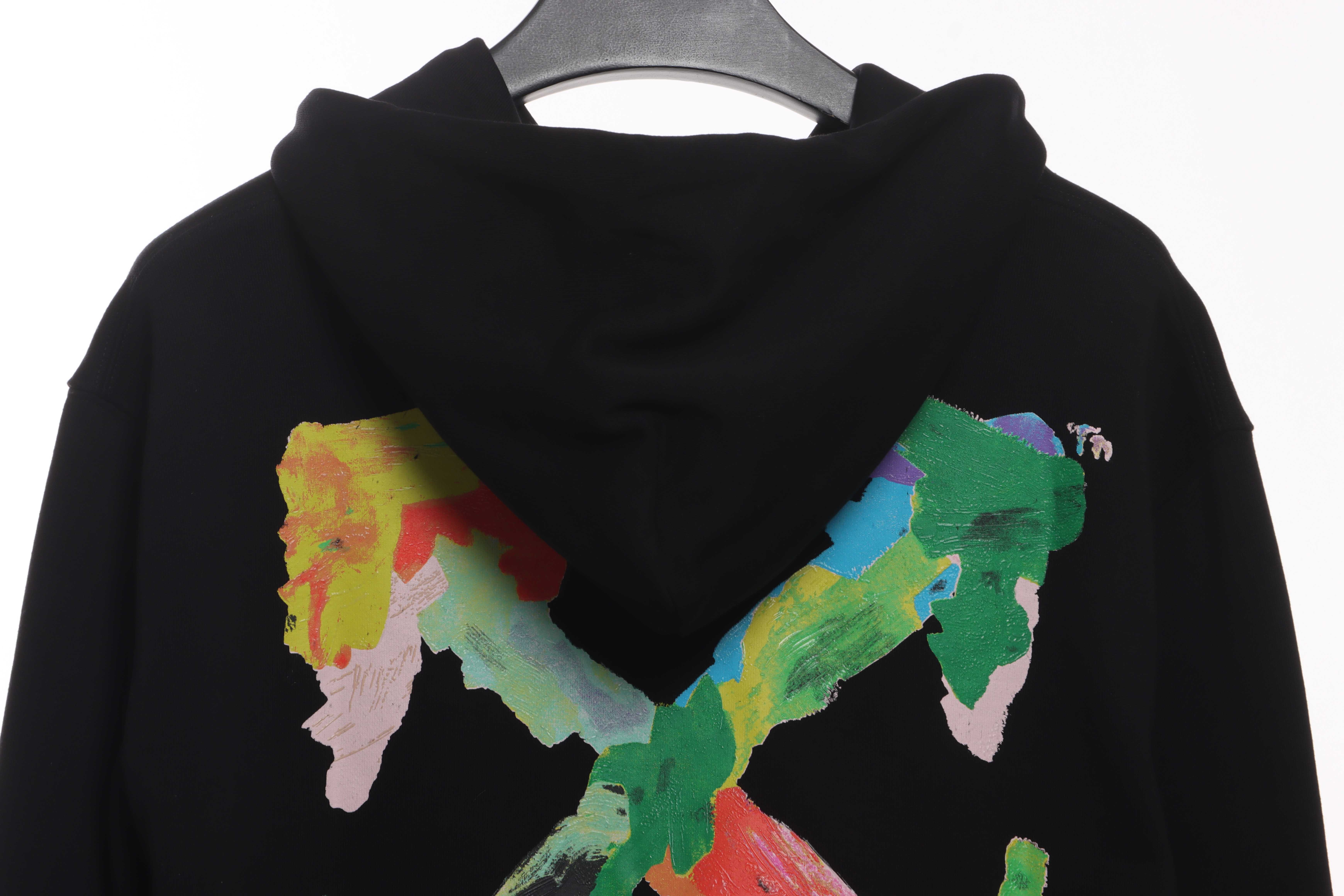 EM Sneakers Off-White Hoodie Black Eco-friendly Graffiti Ink Arrow Print