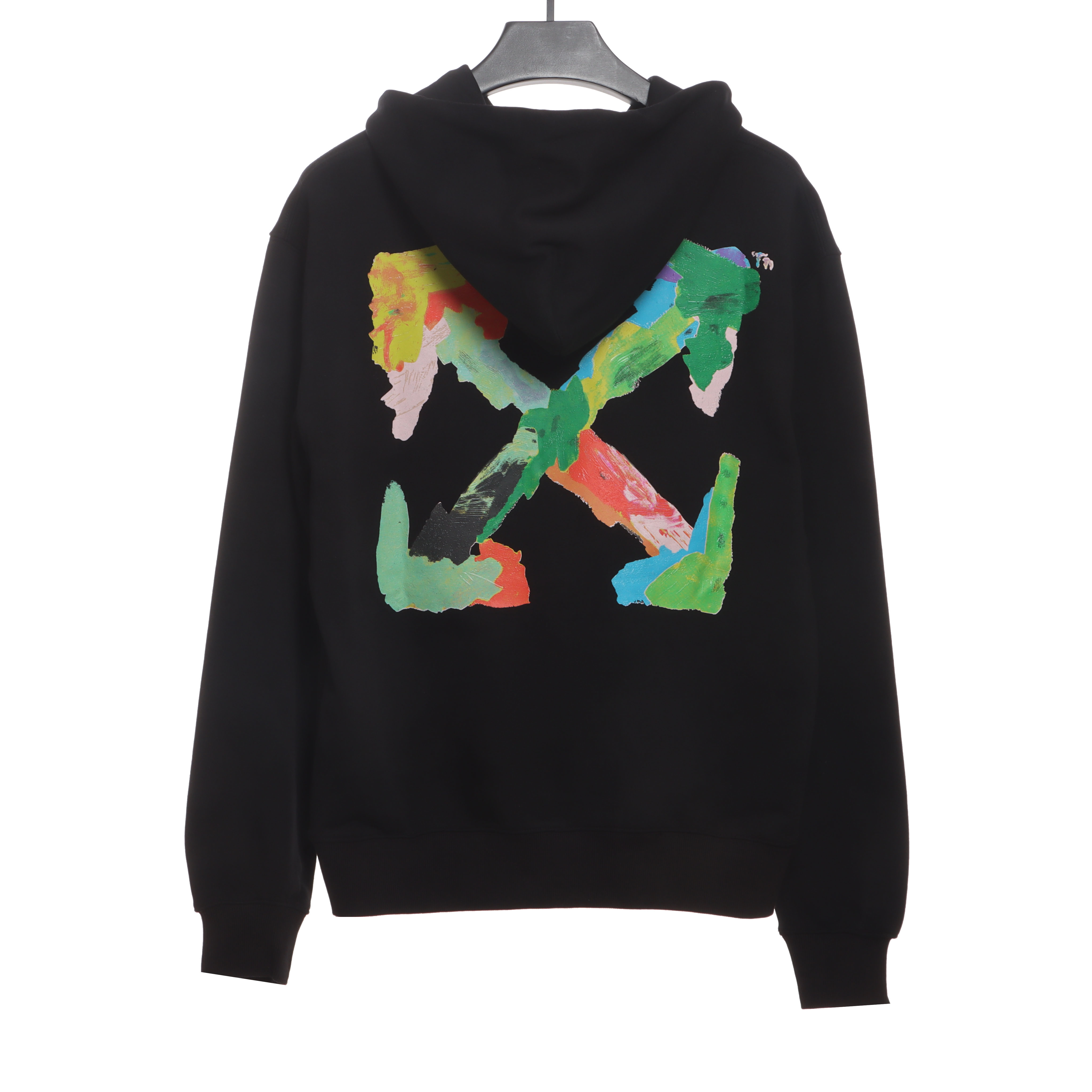 EM Sneakers Off-White Hoodie Black Eco-friendly Graffiti Ink Arrow Print