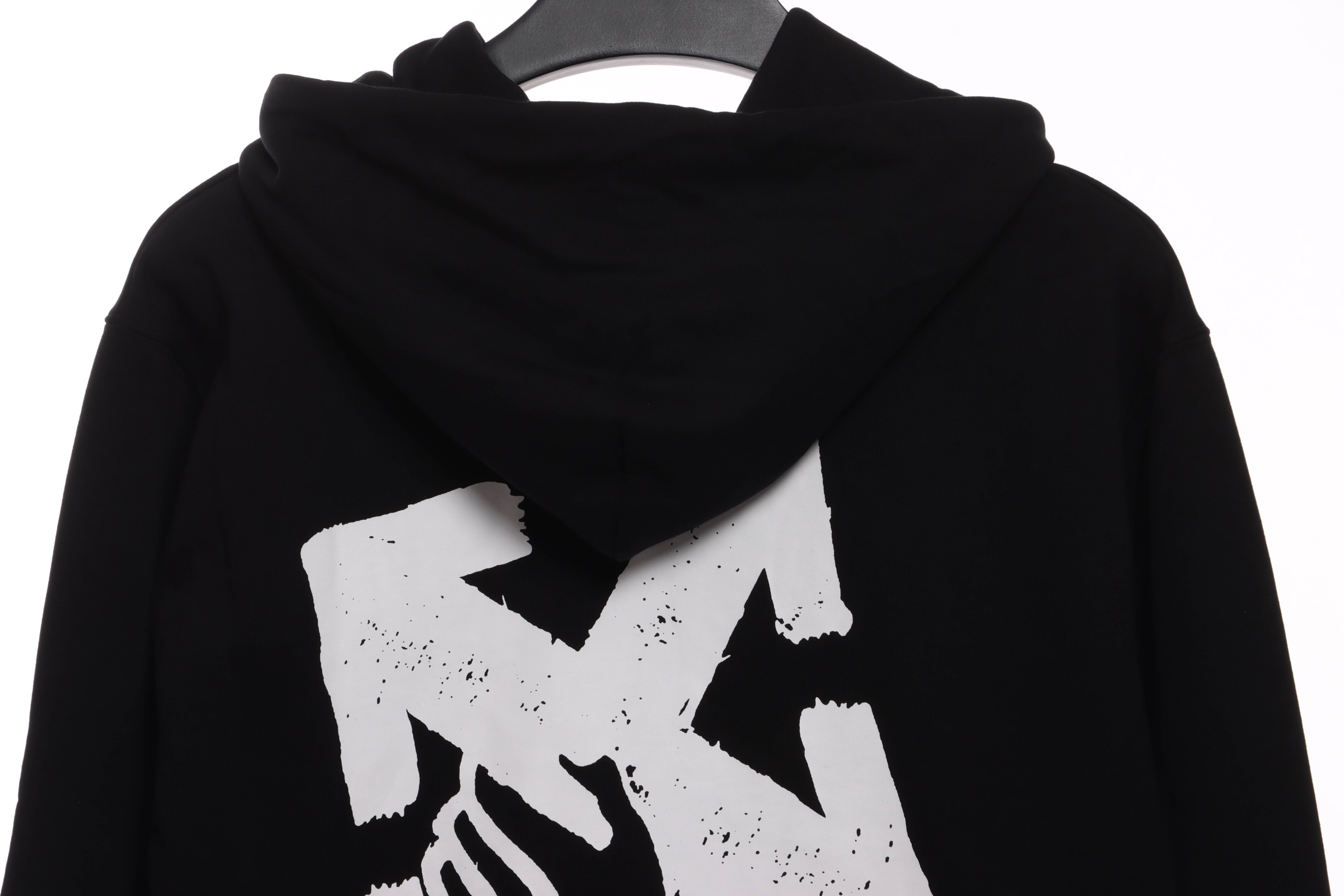 EM Sneakers Off-White Hoodie Black Palm Scissor Head Arrow Print