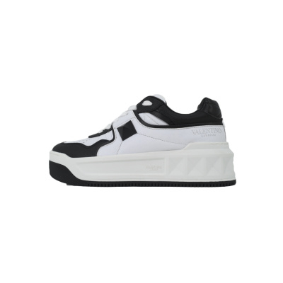 EM Sneakers Valentino Garavani One Stud XL Sneakers in White and Black Leather 01