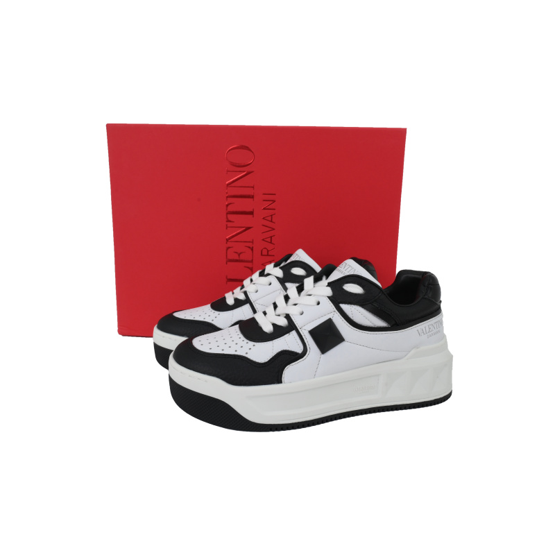 EM Sneakers Valentino Garavani One Stud XL Sneakers in White and Black Leather