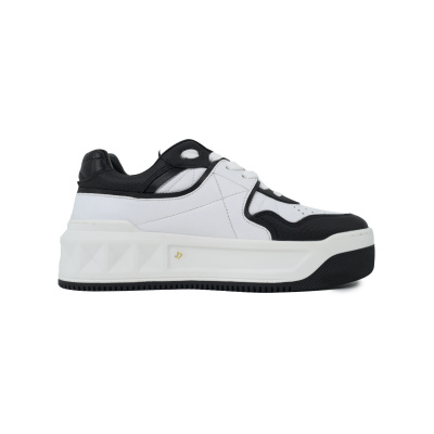 EM Sneakers Valentino Garavani One Stud XL Sneakers in White and Black Leather 02