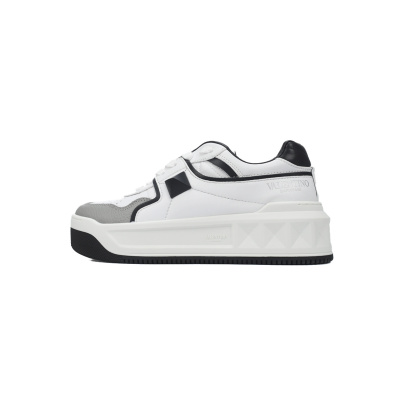 EM Sneakers Valentino Garavani One Stud XL Sneakers in White and Gray Leather 01
