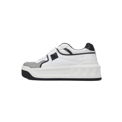 EM Sneakers Valentino Garavani One Stud XL Sneakers in White and Gray Leather 01