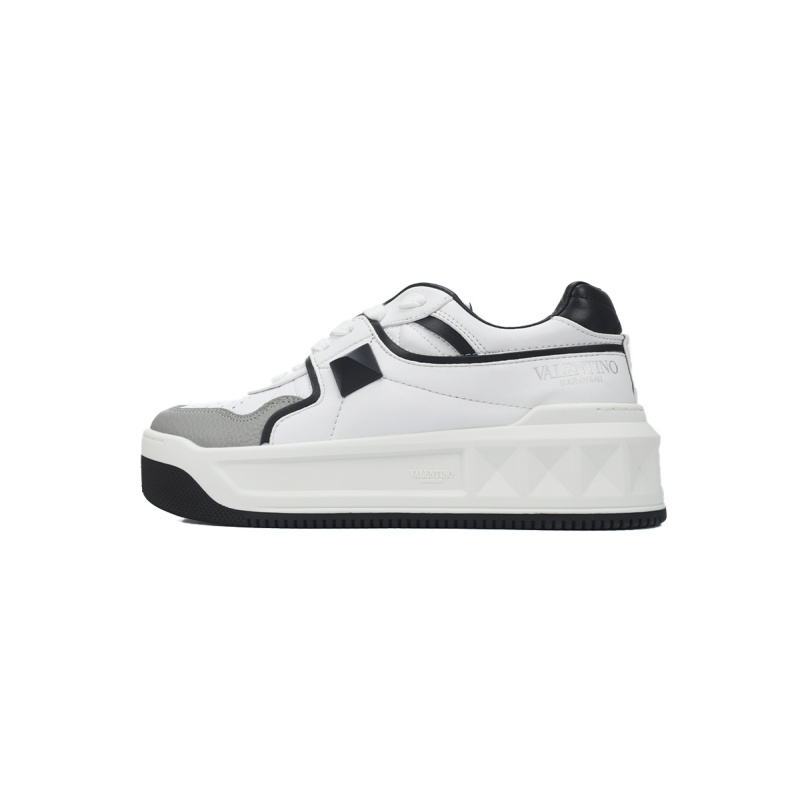 EM Sneakers Valentino Garavani One Stud XL Sneakers in White and Gray Leather