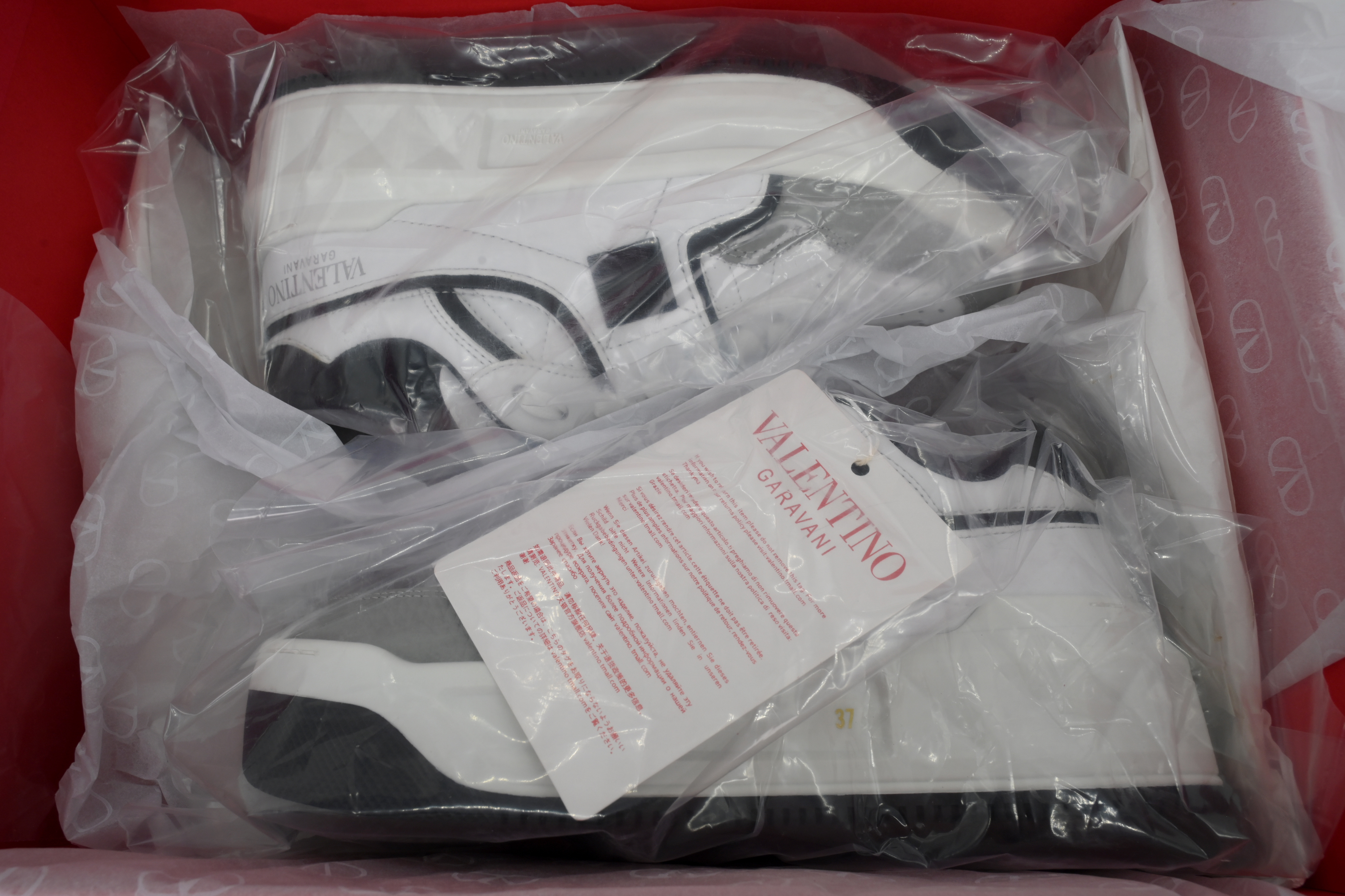 EM Sneakers Valentino Garavani One Stud XL Sneakers in White and Gray Leather