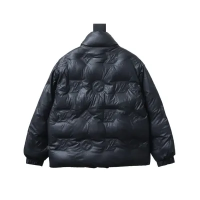 EM Sneakers Louis Vuitton Black Print Embossed Black Down Jacket 02