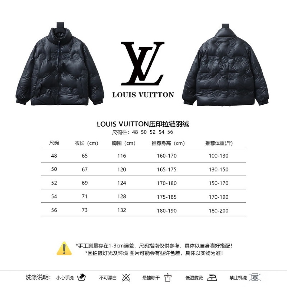 EM Sneakers Louis Vuitton Black Print Embossed Black Down Jacket