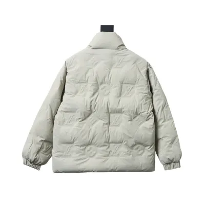 EM Sneakers Louis Vuitton Black Print Embossed White Down Jacket 02