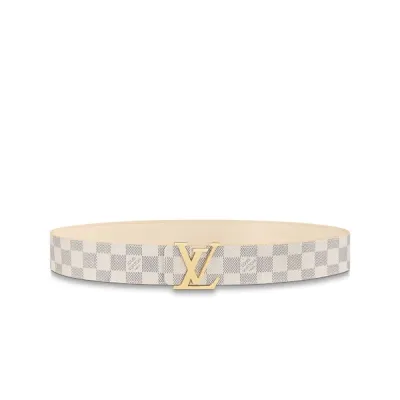EM Sneakers Louis Vuitton LV Initials 40MM Reversible Belt Gold-color Hardware LV Initiales Damier Azur Canvas 01