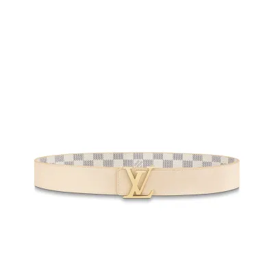 EM Sneakers Louis Vuitton LV Initials 40MM Reversible Belt Gold-color Hardware LV Initiales Damier Azur Canvas 02