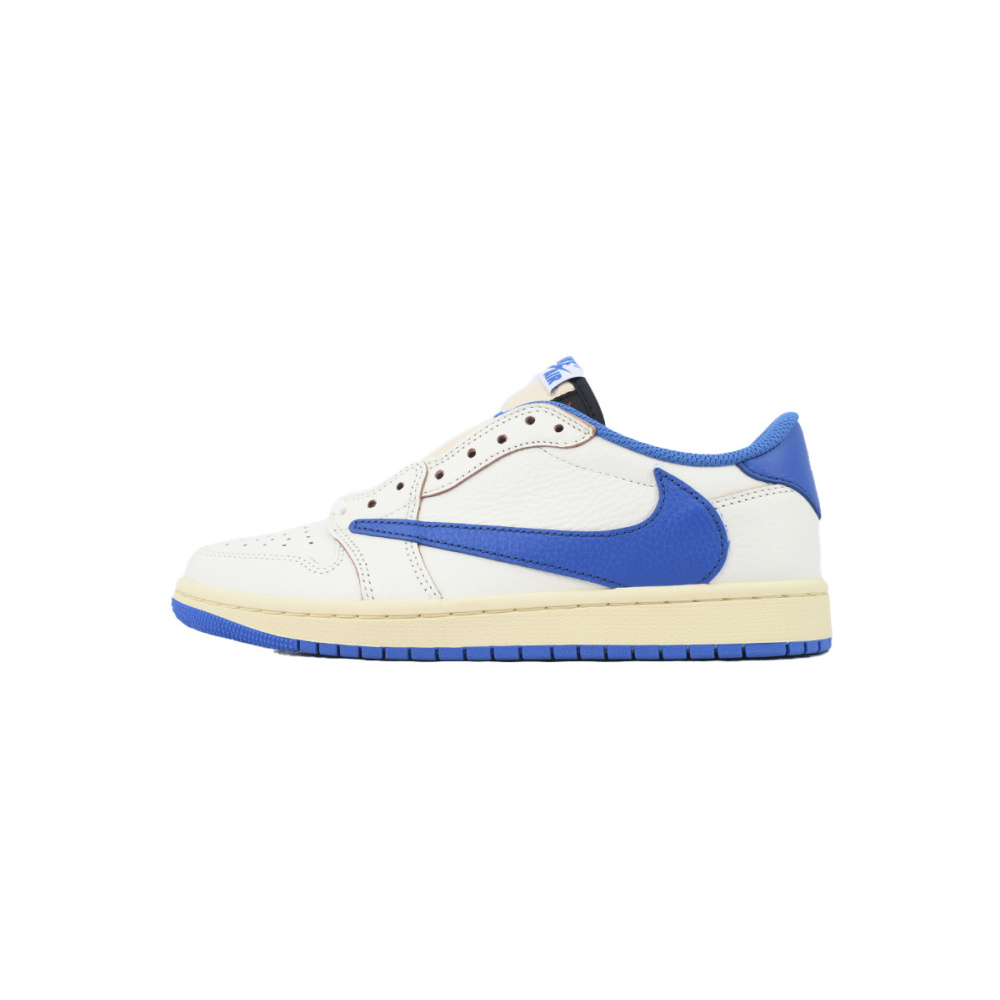 EM Sneakers Fragment Design x Travis Scott x Air Jordan 1 Retro Low Sail Military Blue