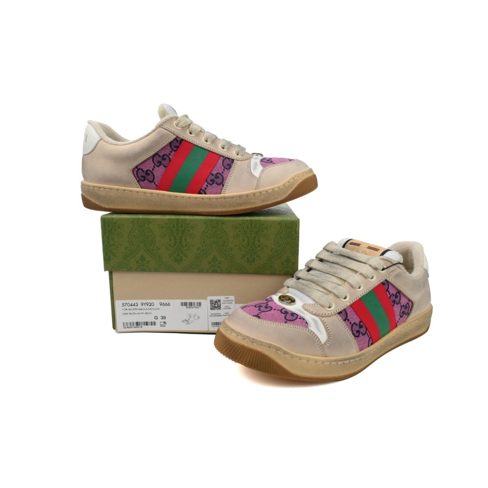 EM Sneakers Gucci Screener GG Enamel Purple Double g Canvas Printing