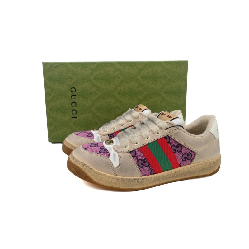 EM Sneakers Gucci Screener GG Enamel Purple Double g Canvas Printing