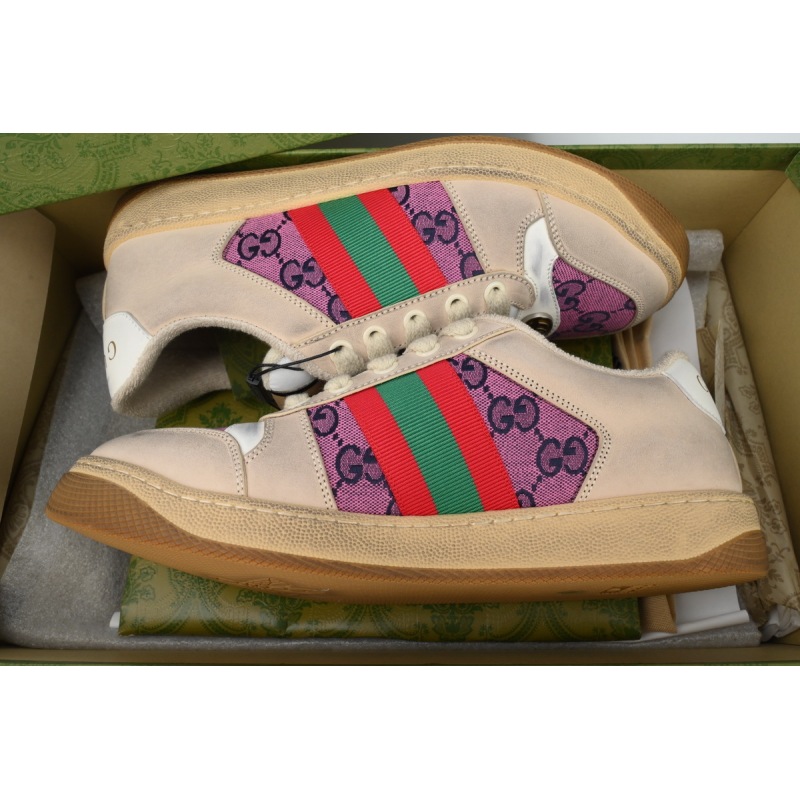 EM Sneakers Gucci Screener GG Enamel Purple Double g Canvas Printing