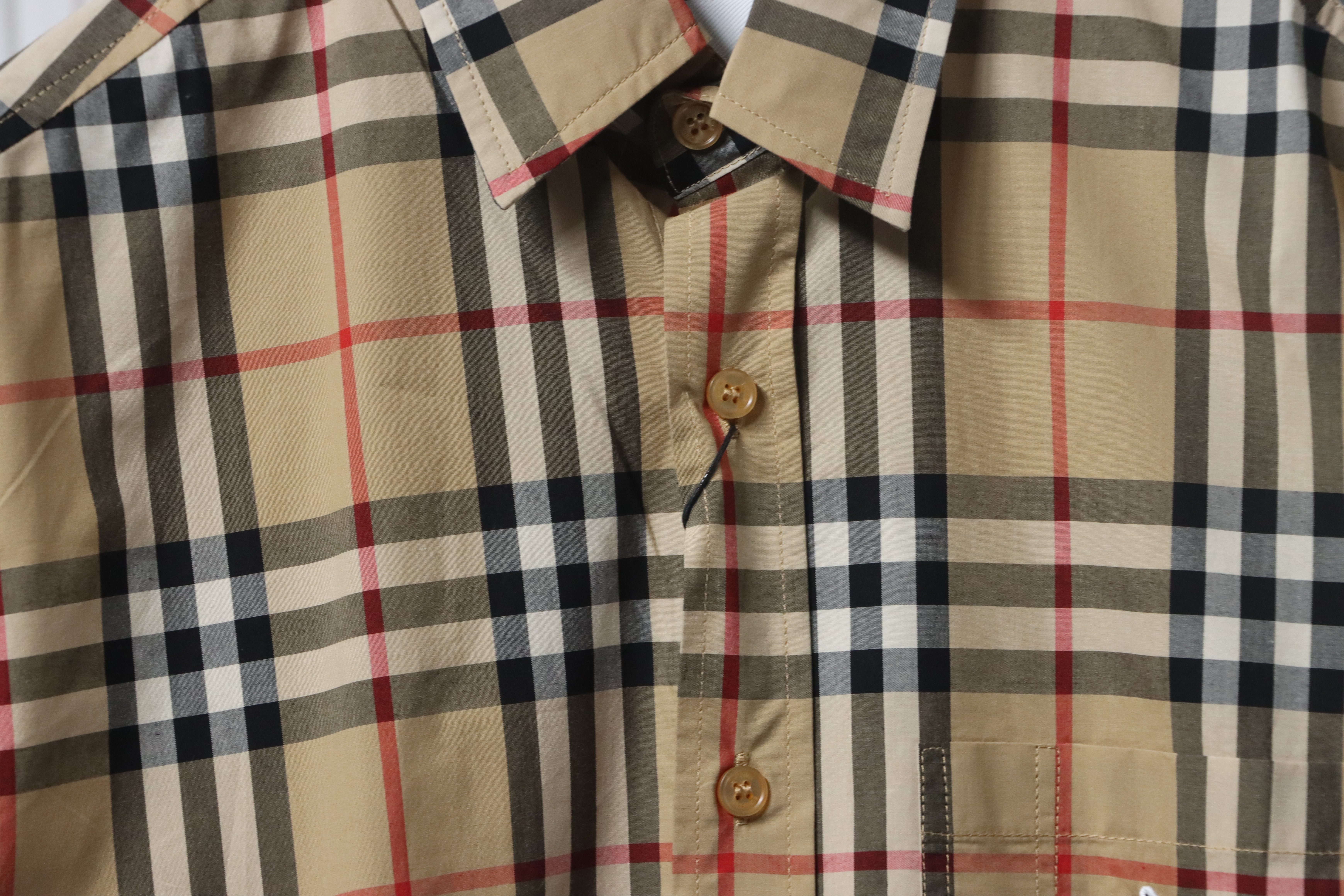 EM Sneakers Burberry Classic Fit Zebra Appliqué Check Cotton Long Sleeve Shirt Beige